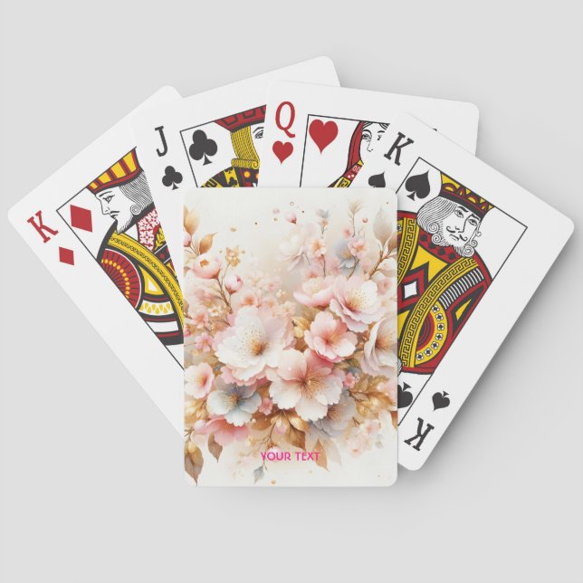 Fantasy Cute Pastel Pink Sakura Casinokort (Baksidan)
