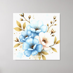 Fantasy Cute Pastel Watercolor Flowers Canvastryck
