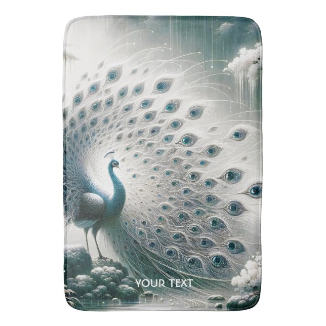Fantasy Cute Peacock Rain Träd Badrumsmatta (Framsidan (Vertikal))