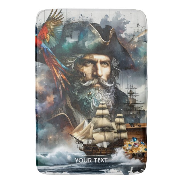 Fantasy Cute Pirat Sea Frakt Badrumsmatta (Framsidan (Vertikal))