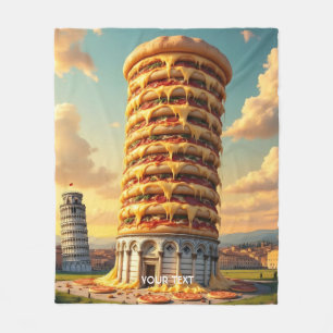 Fantasy Cute Pisa Torn Pizza Fleecefilt