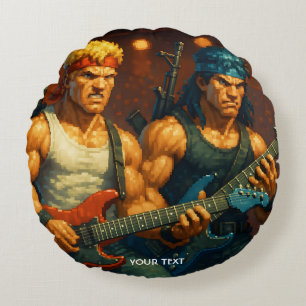 Fantasy Cute Pixelized Sten Band Rund Kudde