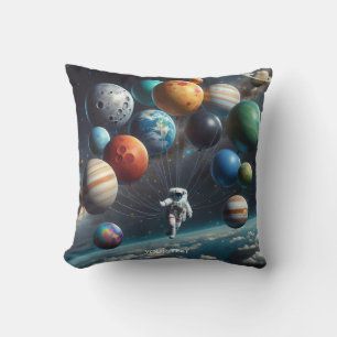 Fantasy Cute Planets Space Astronaut Kudde