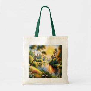 Fantasy Cute Pointillism Liggande River Tygkasse
