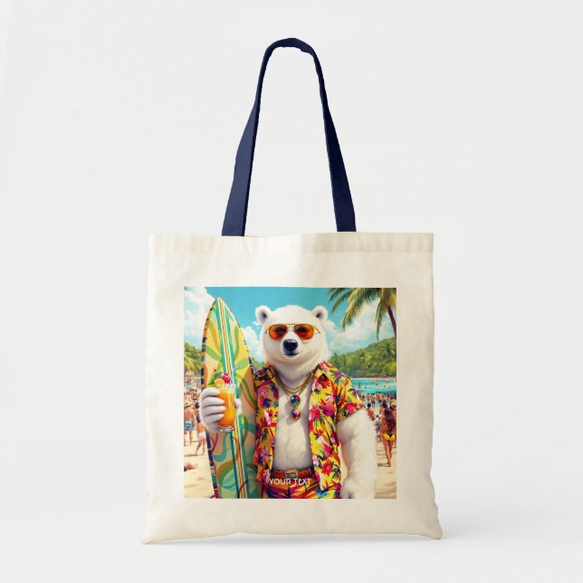 Fantasy Cute Polar Bear Beach Tygkasse (Framsidan)