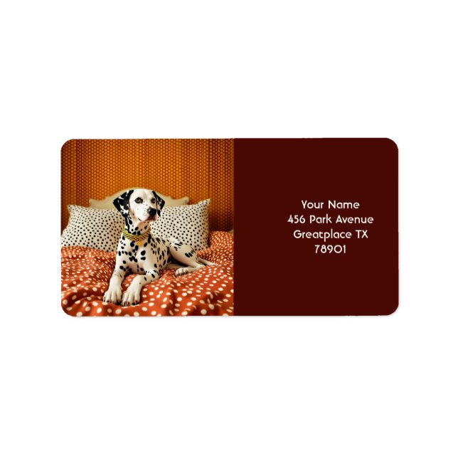 Fantasy Cute Polka Hund Dot Adressetikett (Framsidan)
