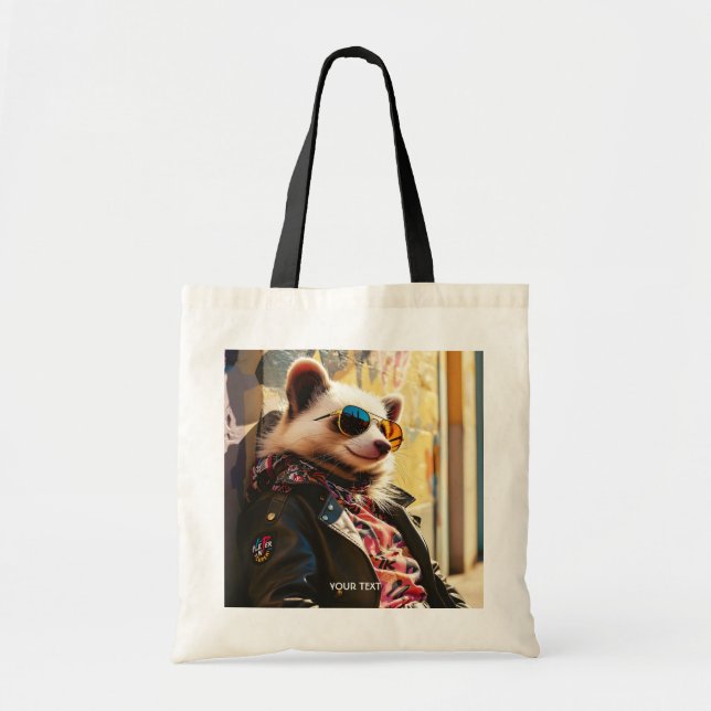 Fantasy Cute Possum Leather Jacka Tygkasse (Framsidan)