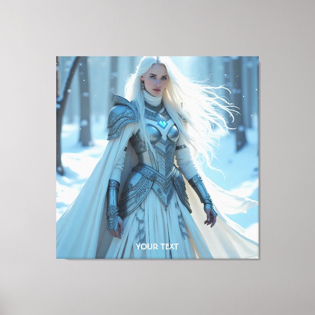 Fantasy Cute Queen White Snö Canvastryck (Framsida)