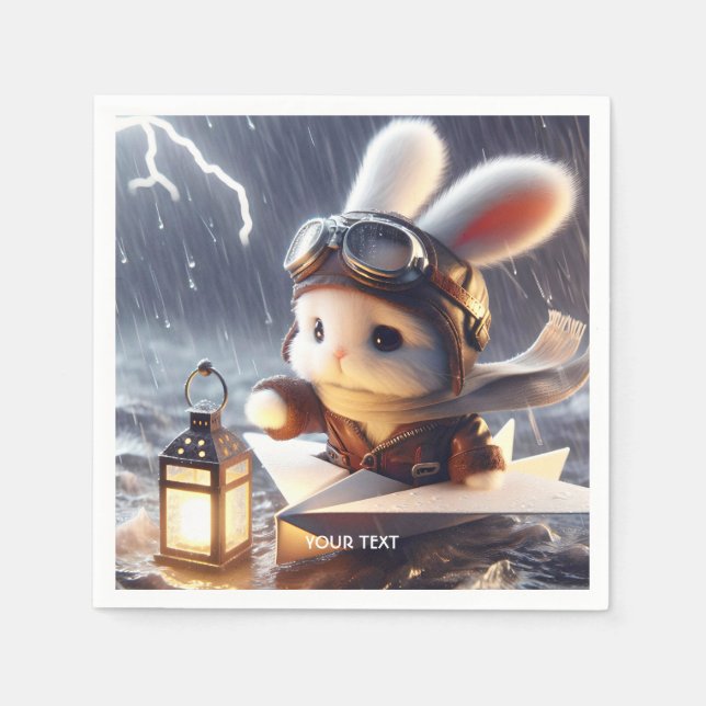 Fantasy Cute Rabbit Post Lantern Pappersservett (Framsidan)
