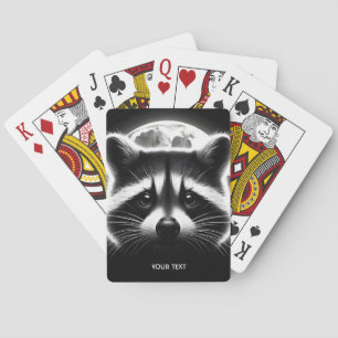 Fantasy Cute Racoon Ansikte Måne Casinokort