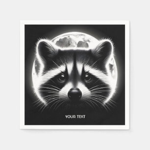 Fantasy Cute Racoon Ansikte Måne Pappersservett