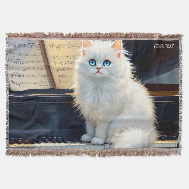 Fantasy Cute Ragdoll Cat on Piano Filt (Framsidan)