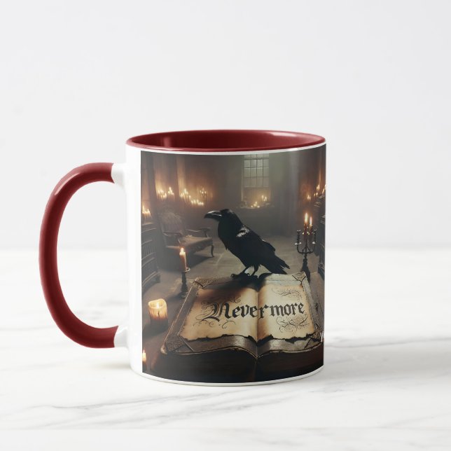 Fantasy Cute Raven Bok Candles Mugg (Vänster)