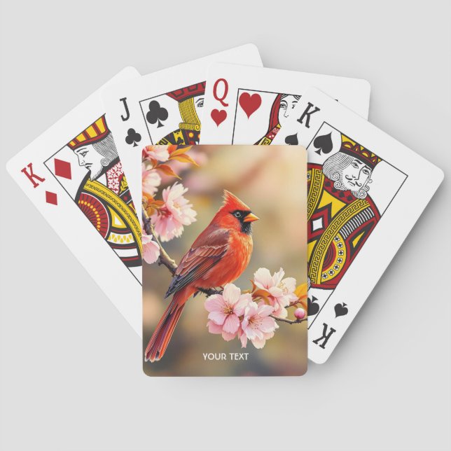 Fantasy Cute Red Bird Cherry Casinokort (Baksidan)