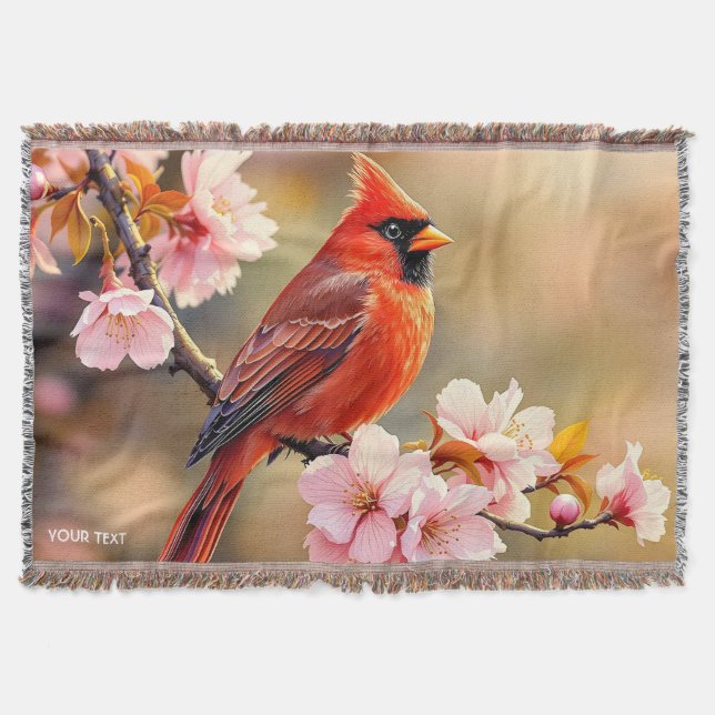 Fantasy Cute Red Bird Cherry Filt (Framsidan)