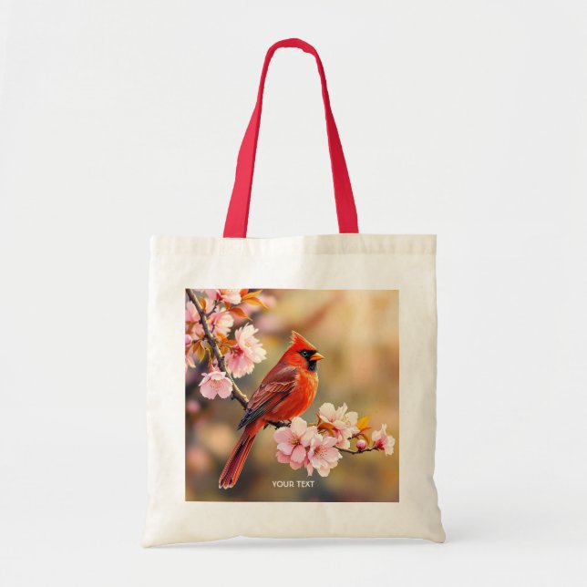 Fantasy Cute Red Bird Cherry Tygkasse (Framsidan)