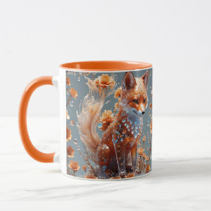 Fantasy Cute Red Glass Fox Mugg