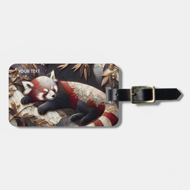 Fantasy Cute Red Panda Art Bagagebricka (Horisontell Framsida)