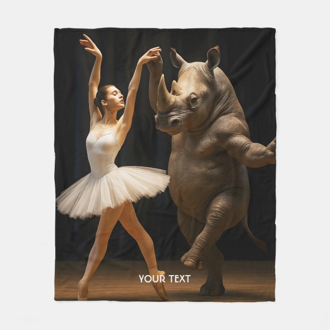Fantasy Cute Rhino Dancer Ballerina Fleecefilt (Framsidan)