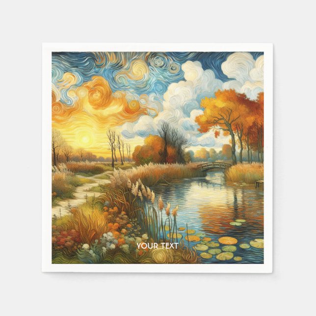 Fantasy Cute River Clouds Bridge Pappersservett (Framsidan)