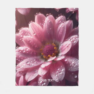 Fantasy Cute Rosa Flower Dew Fleecefilt