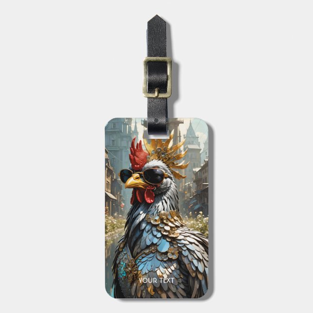 Fantasy Cute Roster Sunglasses Flowers Bagagebricka (Vertikal Framsida)