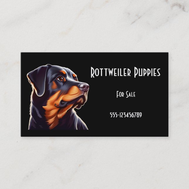 Fantasy Cute Rottweiler, Fantasy Vintage Fantasy Visitkort (Framsida)