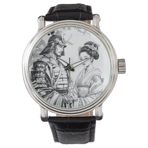Fantasy Cute Samurai Geisha Pencil Armbandsur