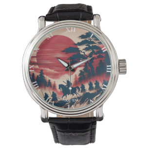 Fantasy Cute Samurai Sol Stigning Armbandsur