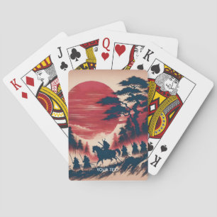 Fantasy Cute Samurai Sol Stigning Casinokort