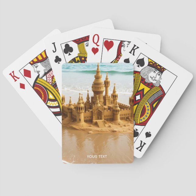 Fantasy Cute Sand Castle Beach Casinokort (Baksidan)