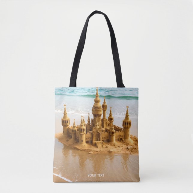 Fantasy Cute Sand Castle Beach Tygkasse (Framsida)