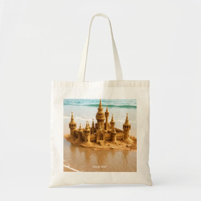 Fantasy Cute Sand Castle Beach Tygkasse (Framsidan)