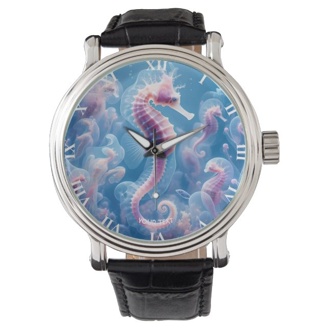 Fantasy Cute Sea Seahorse Plants Armbandsur (Framsida)