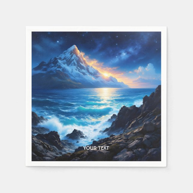 Fantasy Cute Sea Sten Sunset Pappersservett (Framsidan)