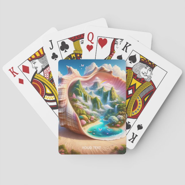 Fantasy Cute Seashell Gömt liggande Casinokort (Baksidan)