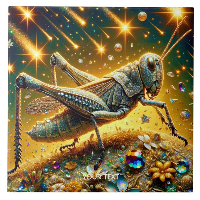 Fantasy Cute Sequin Grashopper Stars Kakelplatta (Framsidan)