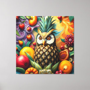 Fantasy Cute Serene Pineapple Uggla Canvastryck