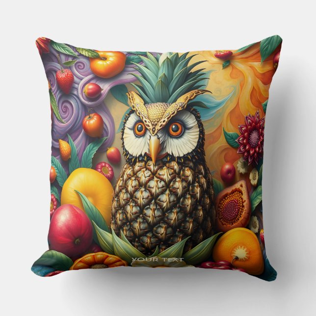 Fantasy Cute Serene Pineapple Uggla Kudde (Framsida)