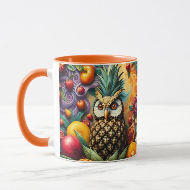 Fantasy Cute Serene Pineapple Uggla Mugg (Vänster)
