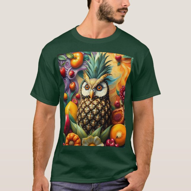 Fantasy Cute Serene Pineapple Uggla T Shirt (Framsida)