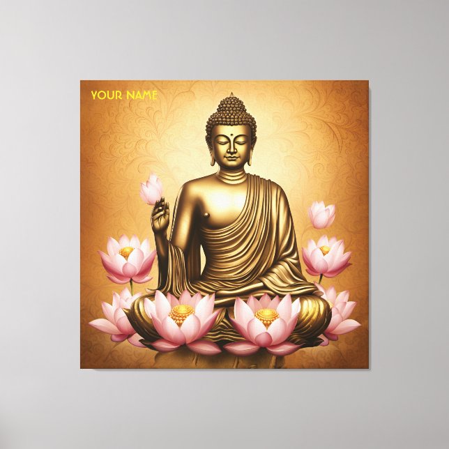 Fantasy Cute Sitta Buddha Flowers Canvastryck (Framsida)