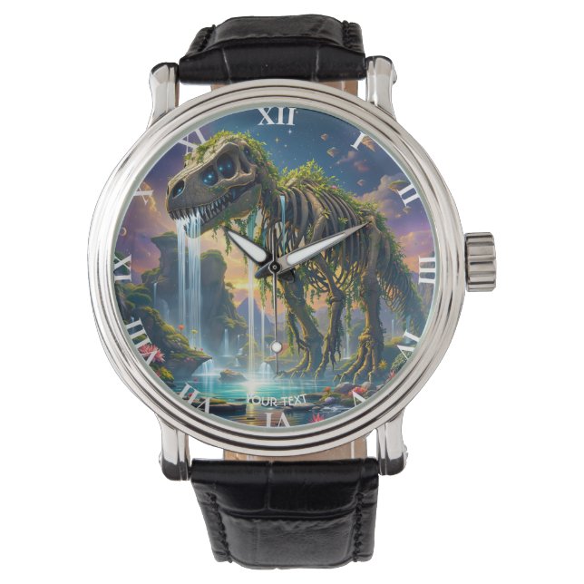 Fantasy Cute Skeleton Dinosaur Garden Armbandsur (Framsida)