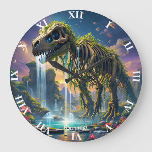 Fantasy Cute Skeleton Dinosaur Garden Stor Klocka