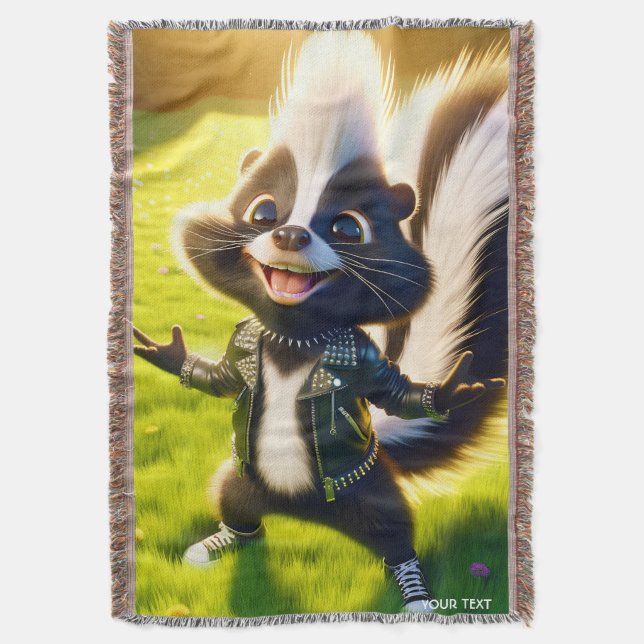 Fantasy Cute Skunk Punk Stil Filt (Framsidan Vertikal)