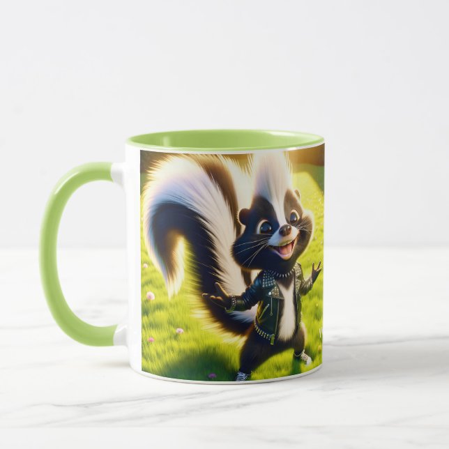 Fantasy Cute Skunk Punk Stil Mugg (Vänster)