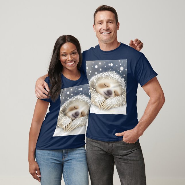Fantasy Cute Sleeping Sloth Snö T Shirt (Unisex)