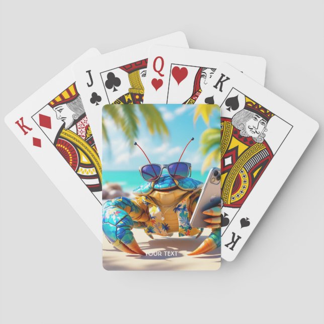 Fantasy Cute Snäcka Crab Beach Casinokort (Baksidan)