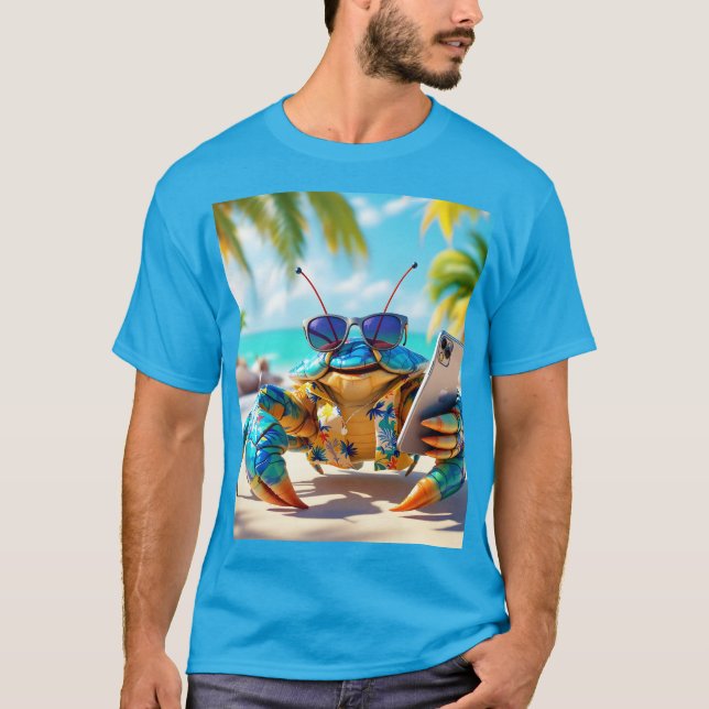 Fantasy Cute Snäcka Crab Beach T Shirt (Framsida)