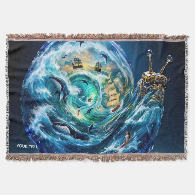 Fantasy Cute Snigel Ocean Storm Filt (Framsidan)